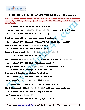 Đề luyện thi THPT quốc gia Toán 2016 - Chủ đề Số phức